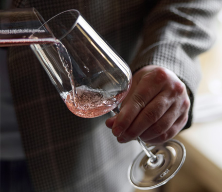 Pouring Rose Wine