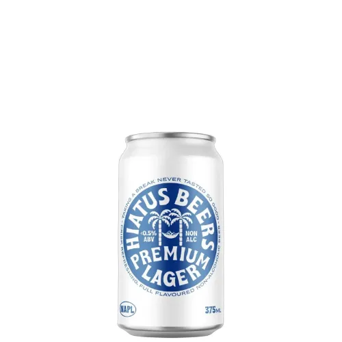 Picture of Hiatus Beer Non-Alcoholic Premium Lager Cans 6 x 4 x 375ml
