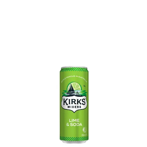 Picture of Kirks Soft Drink Lime & Soda Cans 250ml